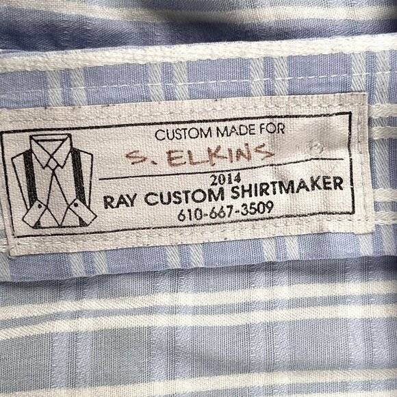 Ray Light Blue Button Down Custom Dress Shirt Size XL - Picture 4 of 6